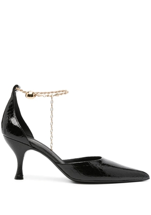 Ferragamo 80mm logo-engraved leather pumps - Black