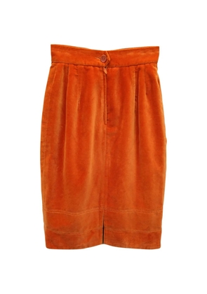 Moschino Pre-Owned velvet pencil skirt - Orange