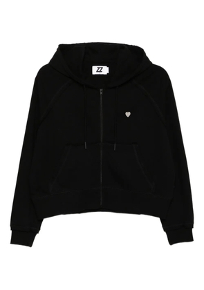 izzue distressed cotton hoodie - Black