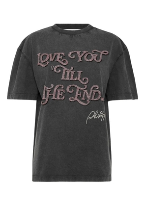 Philipp Plein sequin-embellished open-back T-shirt - Black