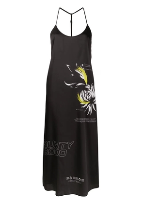 COUNTY OF MILAN Flower Shipping midi slip dress - Black