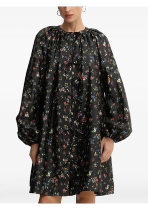 Stine Goya floral-print tie-detail mini dress - Black