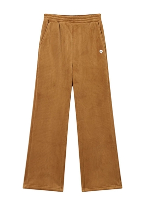 CHOCOOLATE cord heart-logo track pants - Brown
