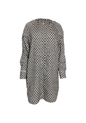Max Mara geometric-print long-sleeve tunic dress - White