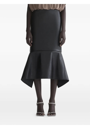 Mugler leather slit skirt - Black