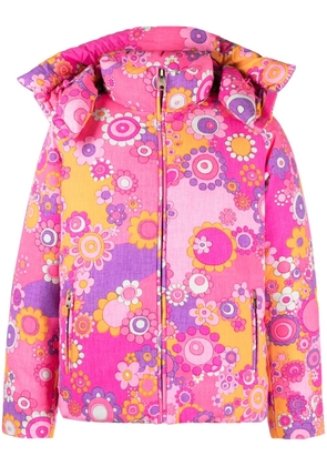 ERL floral-print padded jacket - Pink