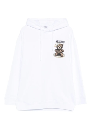 Moschino graphic-print long-sleeve hoodie - White