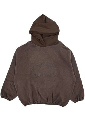 FEAR OF GOD ESSENTIALS front logo patch elasticated waistband sweatshirt - Brown