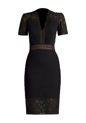 Tadashi Shoji Brone lace pleated dress - Black