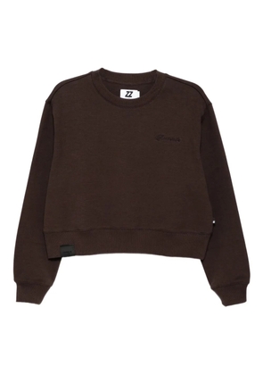 izzue embroidered-slogan sweatshirt - Brown