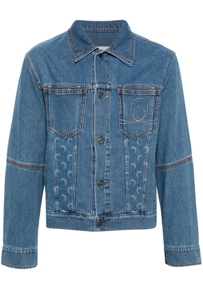Marine Serre crescent moon-print denim jacket - Blue