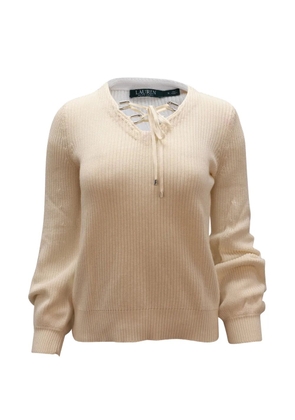 Ralph Lauren Vintage Valayna lace-up sweater - White