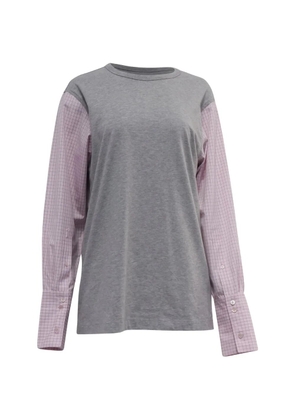 Dries Van Noten Pre-Owned round neck contrast sleeves t-shirt - Grey