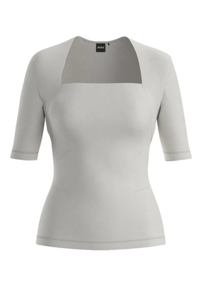 BOSS square-neck short-sleeve top - Grey