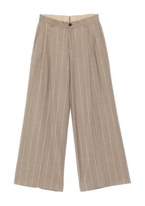 LUIGI BIANCHI MANTOVA striped-pattern tailored trousers - Brown