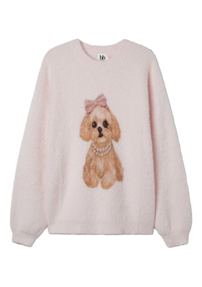 b+ab dog-graphic sweater - Pink