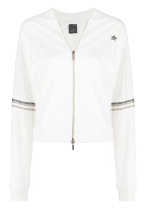 Lorena Antoniazzi side-stripe zip-up track jacket - White
