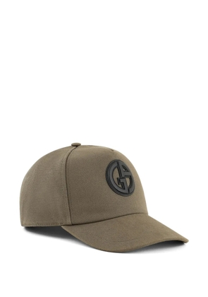 Giorgio Armani logo-appliqué cotton baseball cap - Green