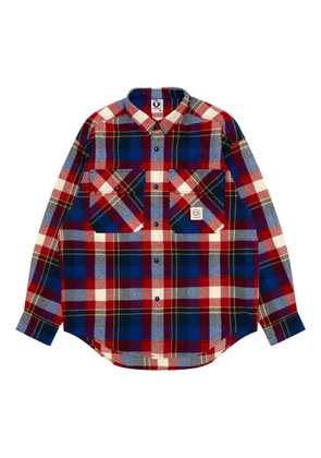 AAPE BY *A BATHING APE® hooded plaid shirt - Blue