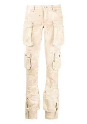 The Attico Essie marbled cargo pants - Neutrals