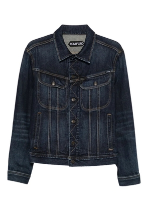 TOM FORD classic-collar denim jacket - Blue
