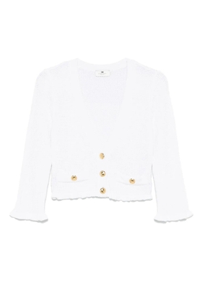 Elisabetta Franchi logo-buttons cardigan - White