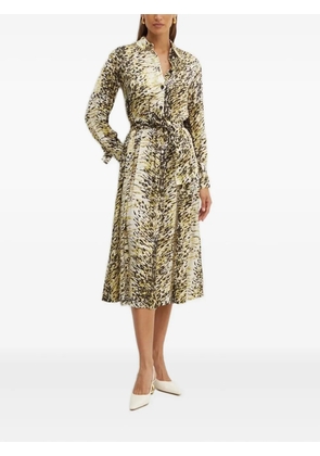 Liviana Conti pleated print shirt dress - Yellow