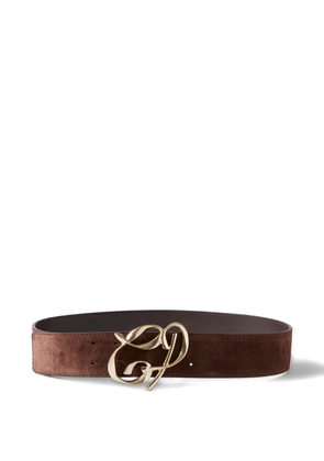 Claudie Pierlot logo-plaque suede belt - Brown