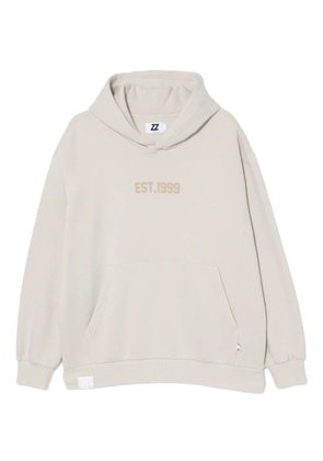 izzue logo-embroidered hoodie - Neutrals
