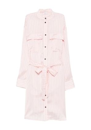 Ferragamo belted striped midi shirt dress - Pink