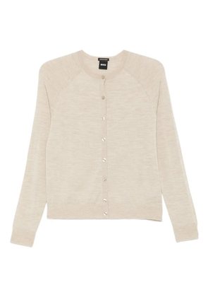 BOSS raglan-sleeve wool cardigan - Neutrals