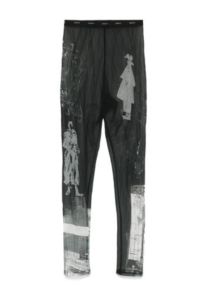 Yohji Yamamoto semi-sheer trousers - Black