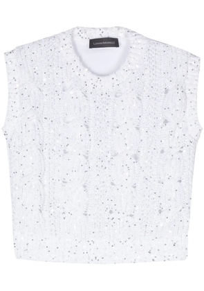 Lorena Antoniazzi sequin-embellished knitted tank top - White