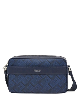 Ferragamo monogram messenger bag - Blue