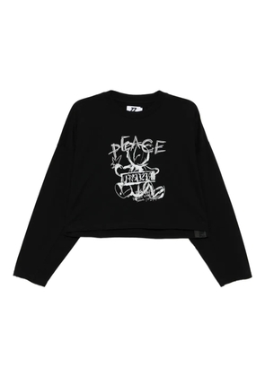 izzue graphic-print cotton T-shirt - Black