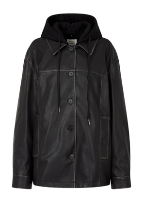 TOMBOY hooded faux-leather jacket - Brown