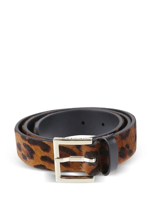 Orciani leopard-print leather belt - Brown