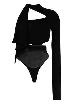 Mugler cut-out one-shoulder bodysuit - Black