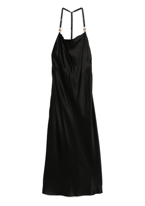 Marine Serre satin maxi slip dress - Black