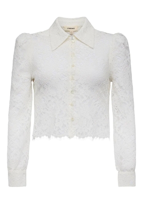 L'Agence Anita lace puff-sleeve shirt - White