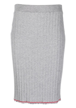 Thom Browne ribbed-knit cashmere pencil skirt - Grey