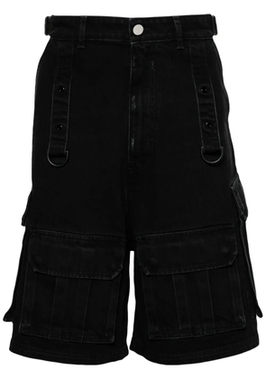 VETEMENTS high-rise denim cargo shorts - Black