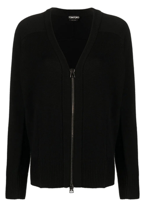 TOM FORD zip-up virgin-wool cardigan - Black