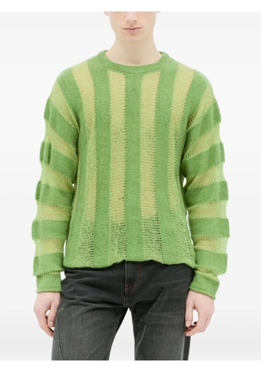 Brain Dead Threadbare striped knit sweater - Green