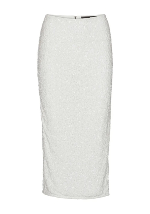 ROTATE BIRGER CHRISTENSEN sequin-embellished midi pencil skirt - White