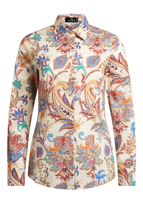 ETRO floral-print poplin shirt - Neutrals
