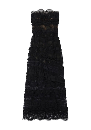 Ermanno Scervino crystal-embellished ruffled midi dress - Black