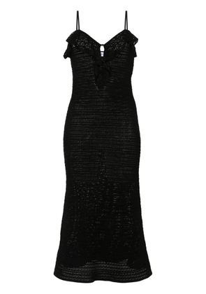 Self-Portrait crochet midi dress - Black