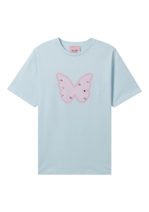 b+ab embellished-butterfly cotton T-shirt - Blue