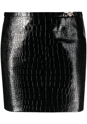Versace crocodile-effect leather miniskirt - Black